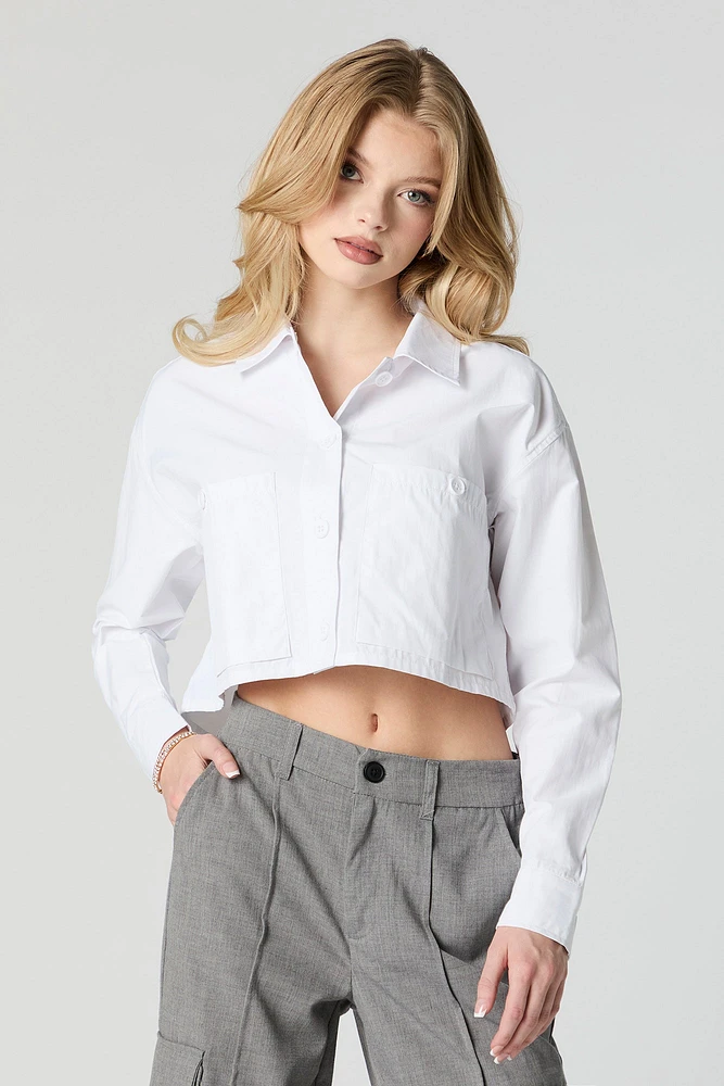 Cropped Button-Up Top