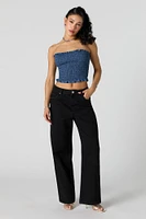 Denim Smocked Tube Top