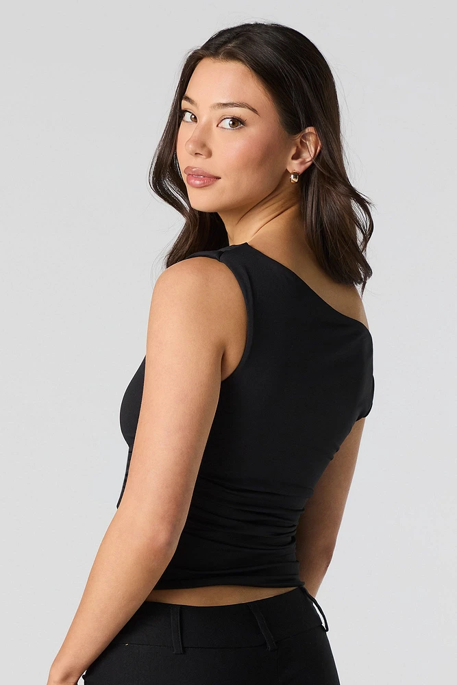 Contour One Shoulder Ruched Top