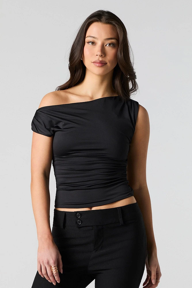 Contour One Shoulder Ruched Top