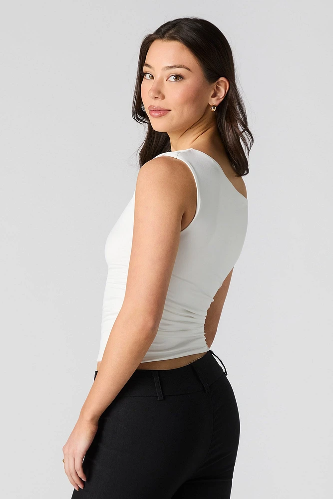 Haut Contour ruché à épaule unique