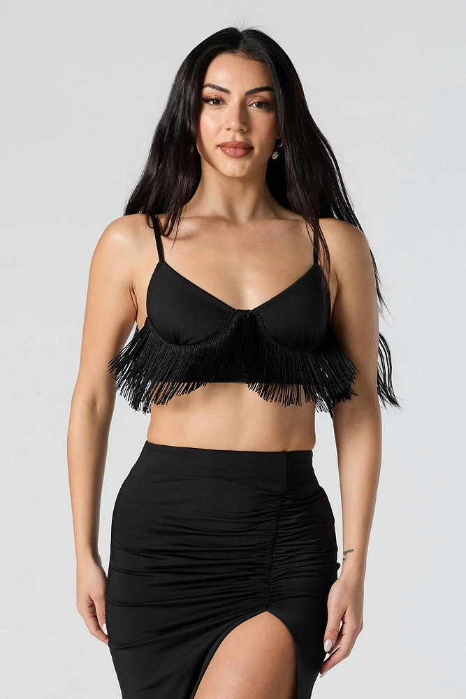 Fringe Bustier Crop Top