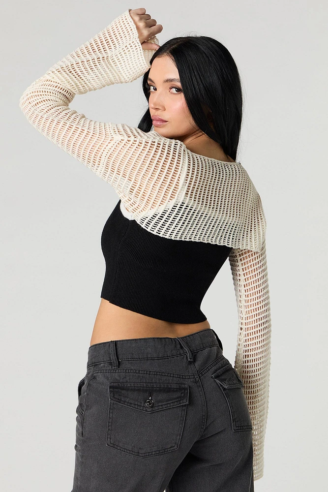 Chandail ultracourt crochet