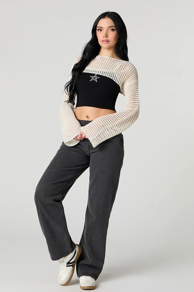 Chandail ultracourt crochet