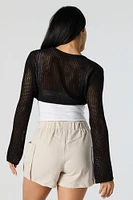 Chandail ultracourt en tricot ajour