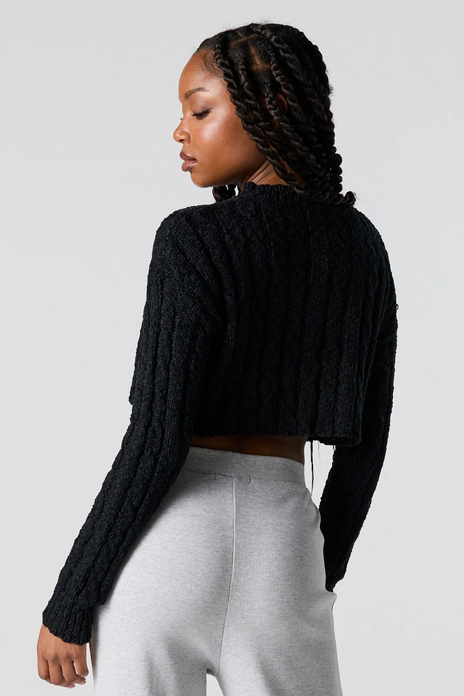 Cable Knit Cropped Sweater