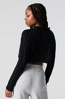 Cable Knit Cropped Sweater