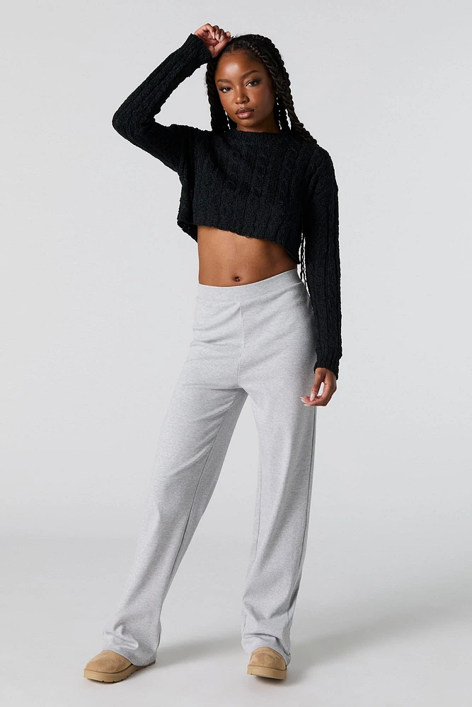 Cable Knit Cropped Sweater