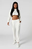 Drawstring Cropped Hoodie