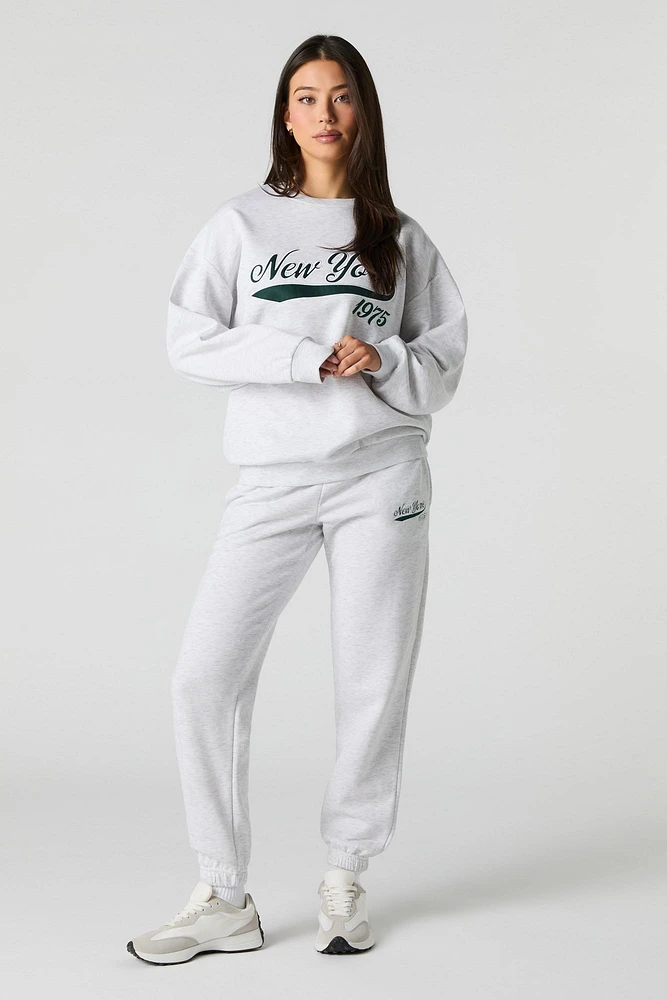 City Twill Embroidered Fleece Sweatshirt