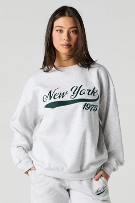 City Twill Embroidered Fleece Sweatshirt