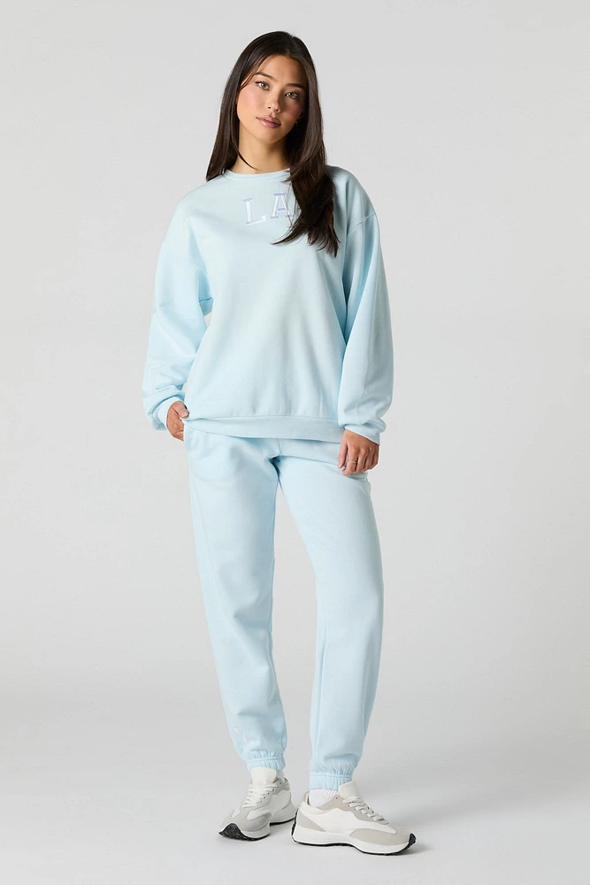 City Twill Embroidered Fleece Sweatshirt