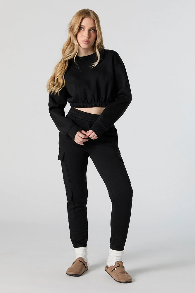 Fleece Cropped Crewneck Sweatshirt