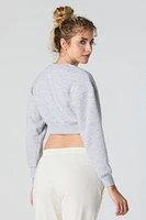 Solid Fleece Cropped Sweatshirt