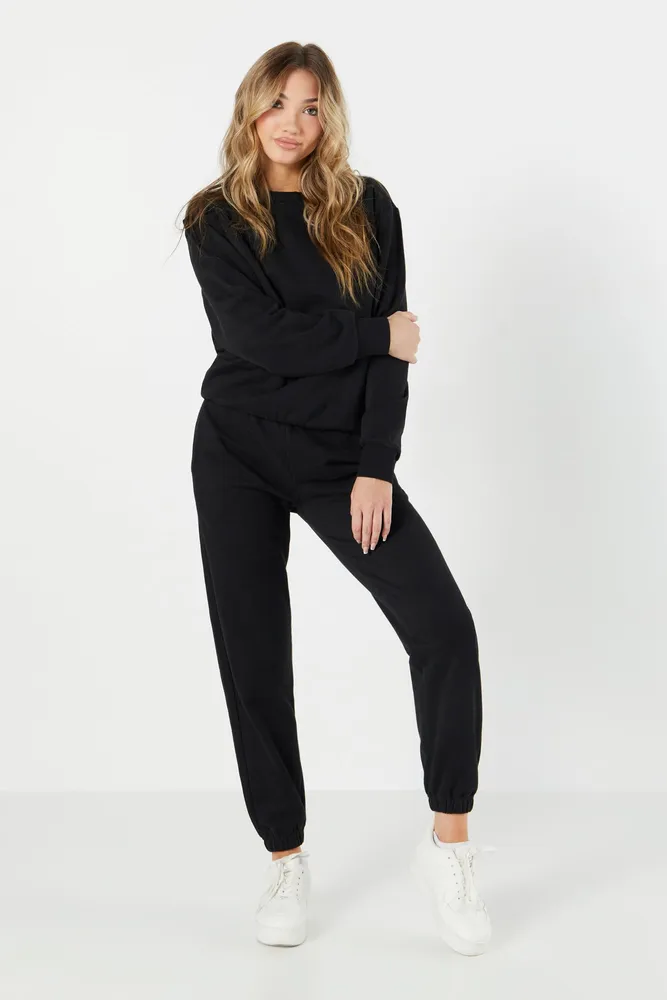 Sirens Solid Fleece Drawstring Jogger