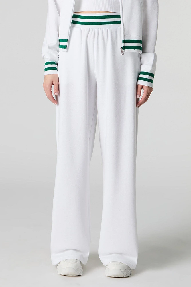 Pantalon d'entraînement Active en molleton avec bande de taille rayée