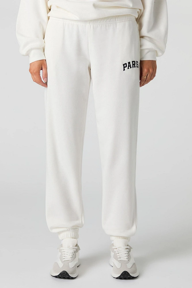 Jogger en molleton avec motif brodé City