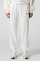 Jogger en molleton avec motif brodé City