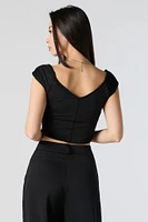 Contour V-Neck Ruched Crop Top