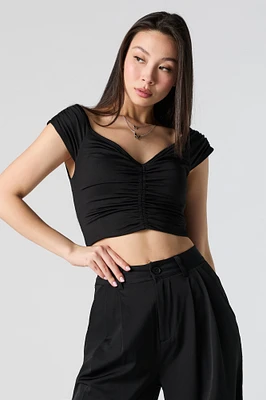 Contour V-Neck Ruched Crop Top