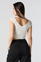 Contour V-Neck Ruched Crop Top