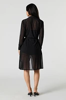 Kimono longueur maxi en filet avec attache