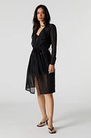 Kimono longueur maxi en filet avec attache
