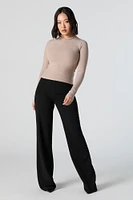 Surplice Waist Wide Leg Dress Pant