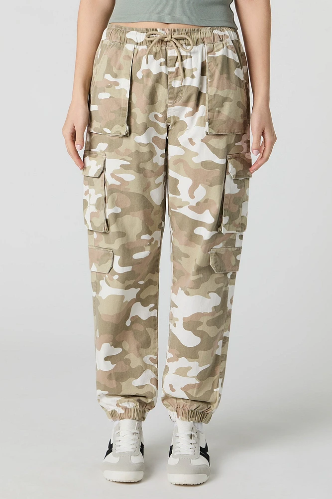 Jogger cargo à taille coulissante