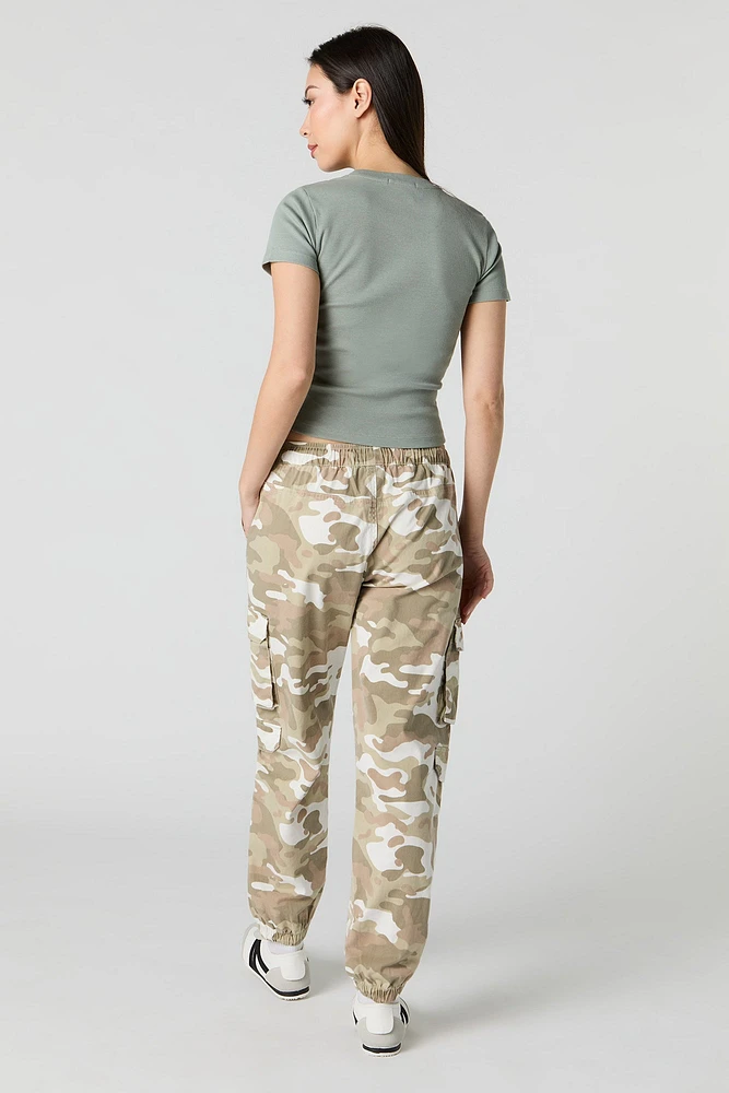 Jogger cargo à taille coulissante