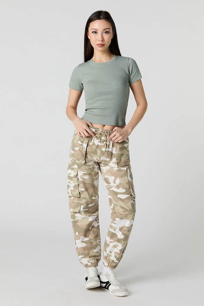 Jogger cargo à taille coulissante