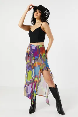 Ruffle Slit Maxi Skirt