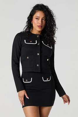 Buttoned Pocket Mini Skirt