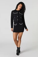 Buttoned Pocket Mini Skirt