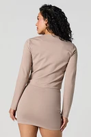Buttoned Pocket Mini Skirt