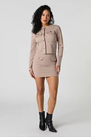 Buttoned Pocket Mini Skirt