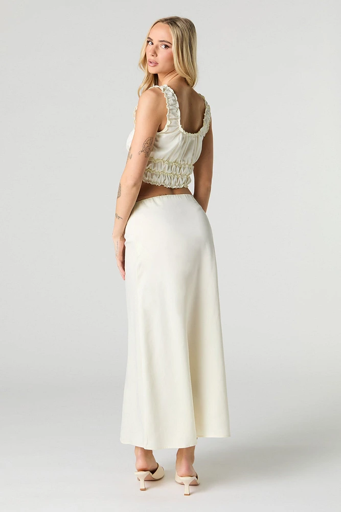 Jupe maxi en satin