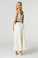 Jupe maxi en satin