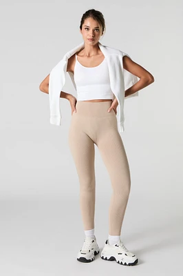 Legging Active côtelé à taille haute