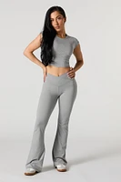 Pantalon à jambe large avec taille en V