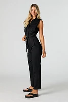 Sleeveless Belted Utility Jumpsuit