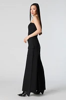 Strapless Wide Leg Cargo Jumpsuit