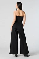 Strapless Wide Leg Cargo Jumpsuit