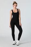 Scoop Neck Mesh Back Jumpsuit