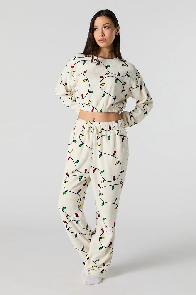 Ensemble pyjama de Noël en peluche imprimée