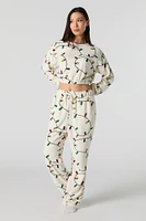 Ensemble pyjama de Noël en peluche imprimée