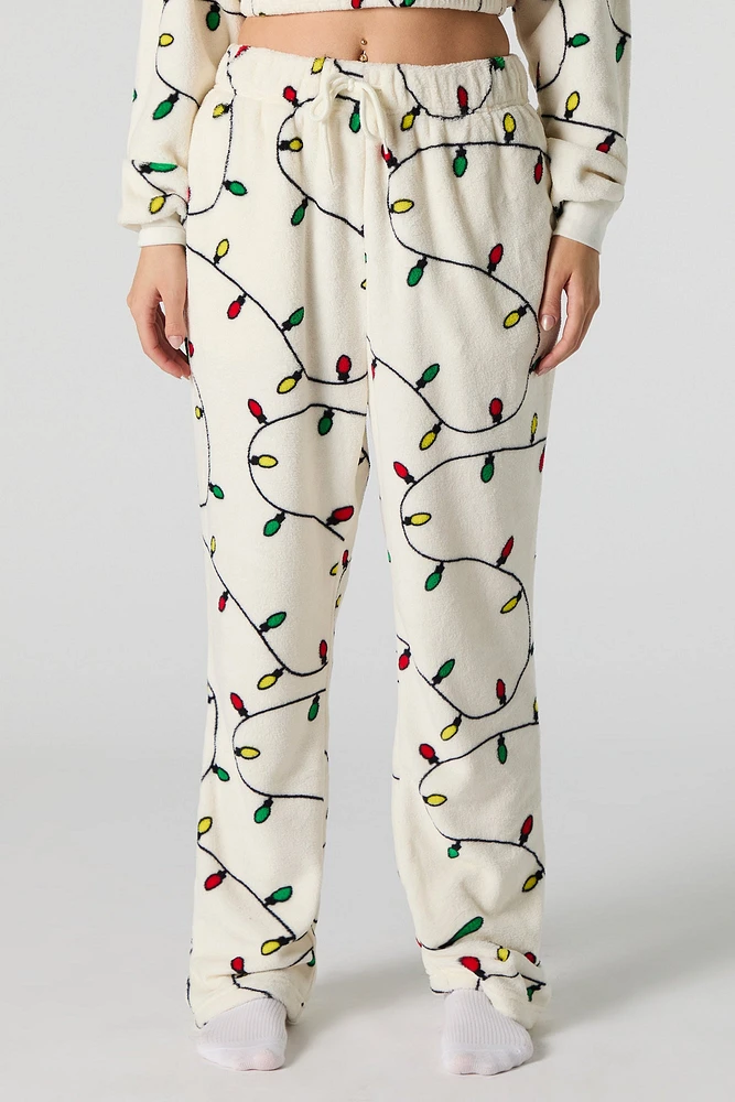 Ensemble pyjama de Noël en peluche imprimée