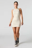 Metallic Ribbed Bodycon Mini Dress