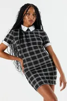 Plaid Collared Mini Dress