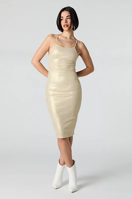 Metallic Bodycon Midi Dress